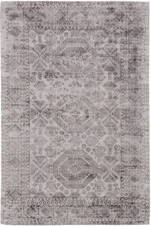 8' x 11' Abstract Hand Woven Area Rug - Gray And Purple