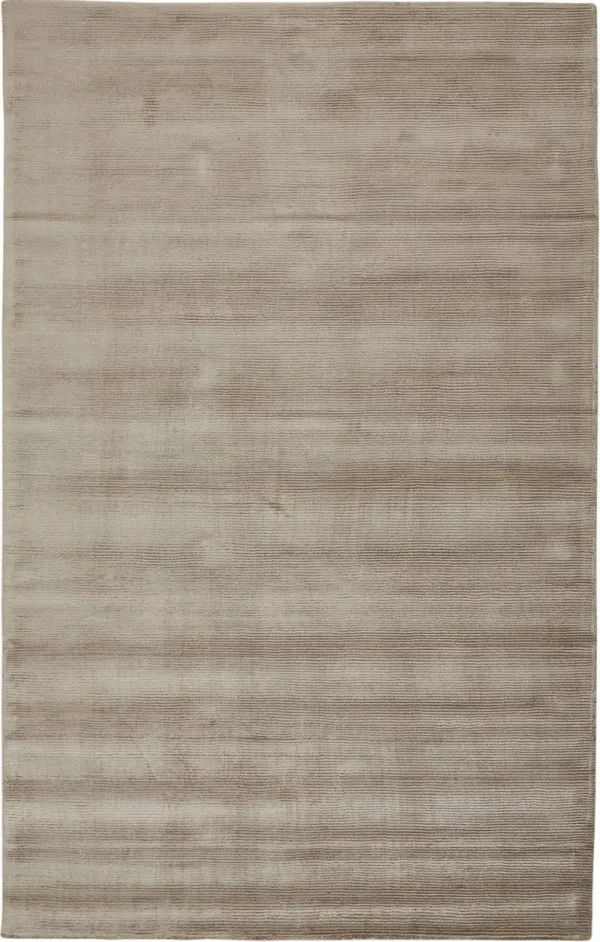 8' x 11' Hand Woven Viscose Area Rug - Tan Ivory And Taupe