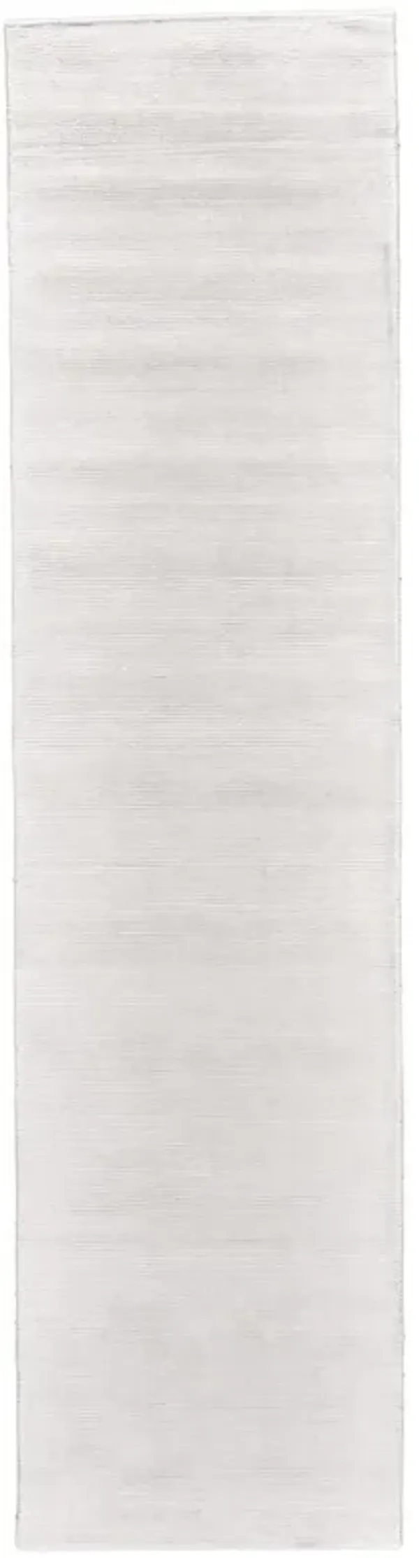 10' Hand Woven Distressed Runner Rug - White