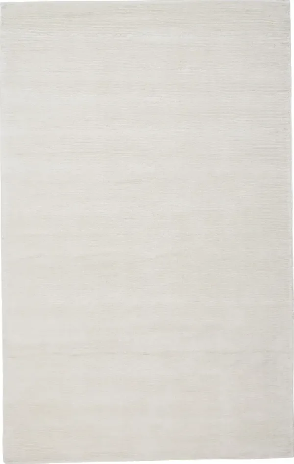 10' x 13' Hand Woven Distressed Area Rug - White