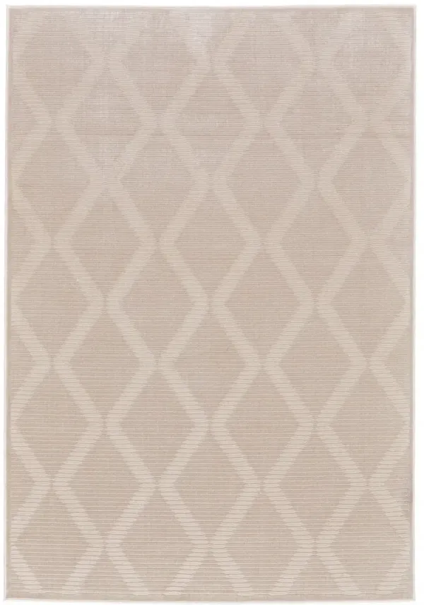10' x 13' Geometric Stain Resistant Area Rug - Ivory And Tan