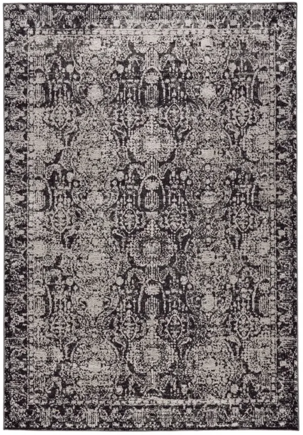 5' x 8' Abstract Stain Resistant Polypropylene Area Rug - Gray And Ivory