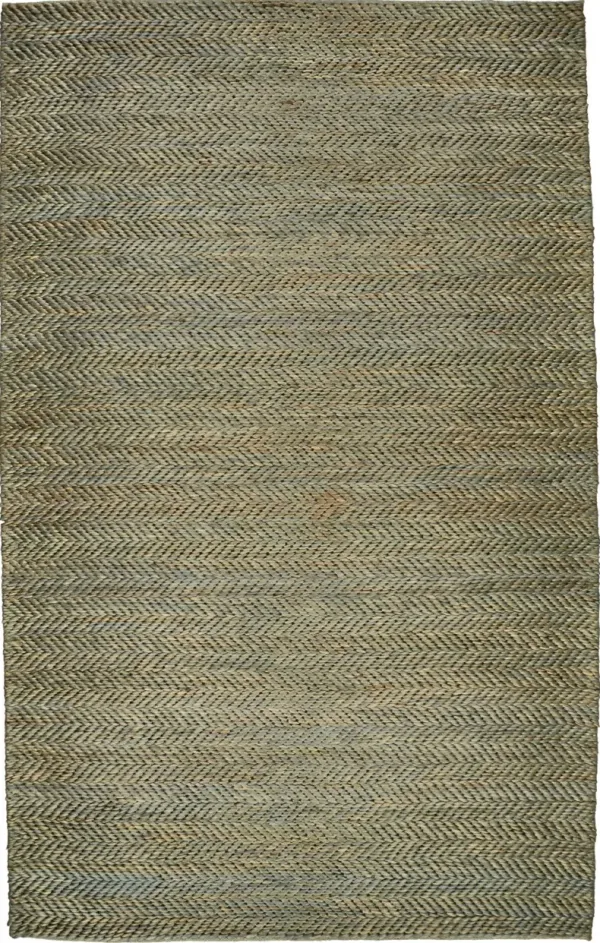 8' x 11' Hand Woven Area Rug - Green Gray And Tan