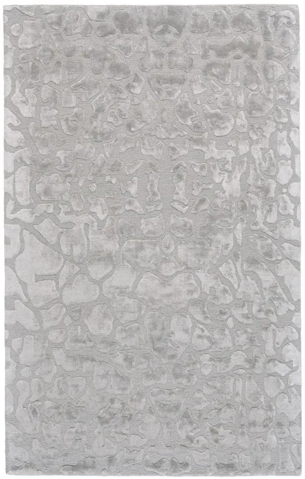 5' x 8' Abstract Tufted Handmade Area Rug - Gray And Silver