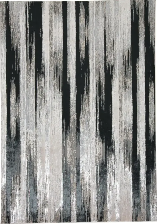 13' x 20' Abstract Power Loom Area Rug - Beige And Black