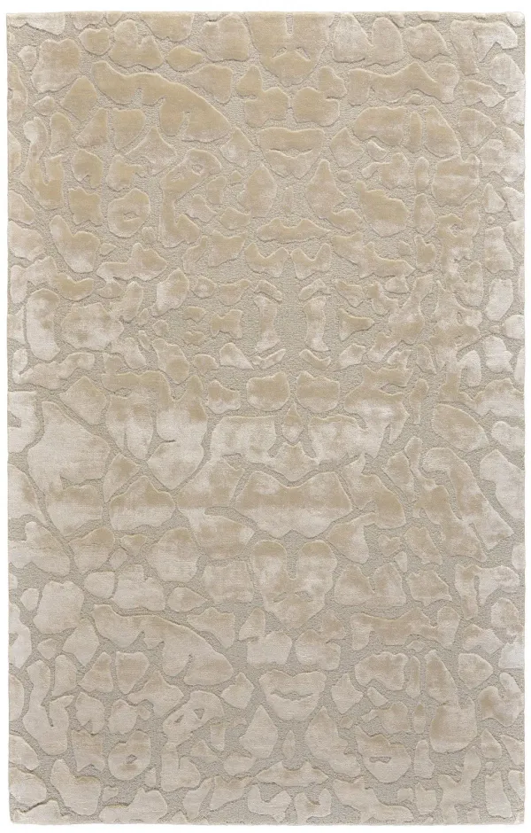 8' x 11' Abstract Tufted Handmade Area Rug - Ivory Taupe And Tan
