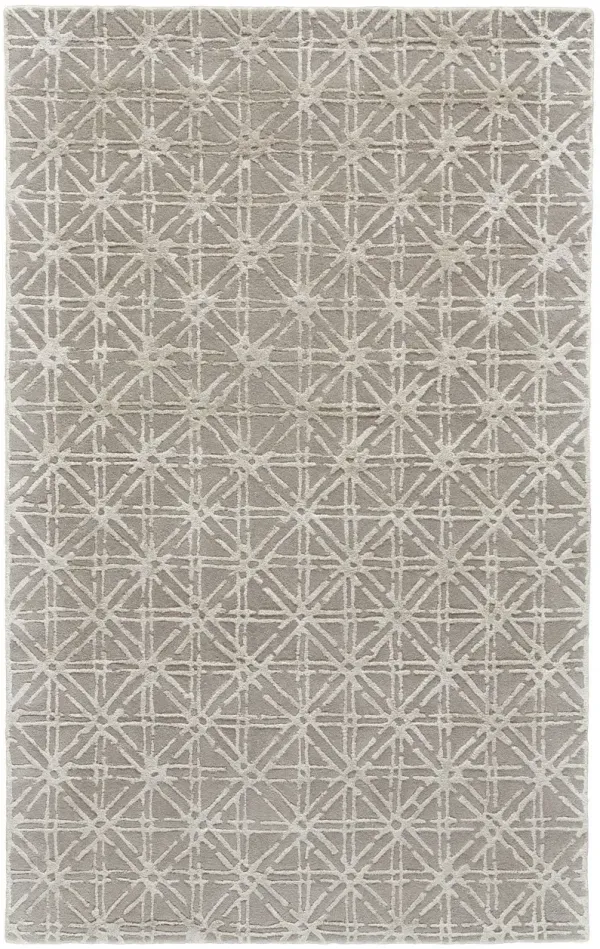 10' x 13' Wool Abstract Tufted Handmade Area Rug - Taupe Ivory And Tan