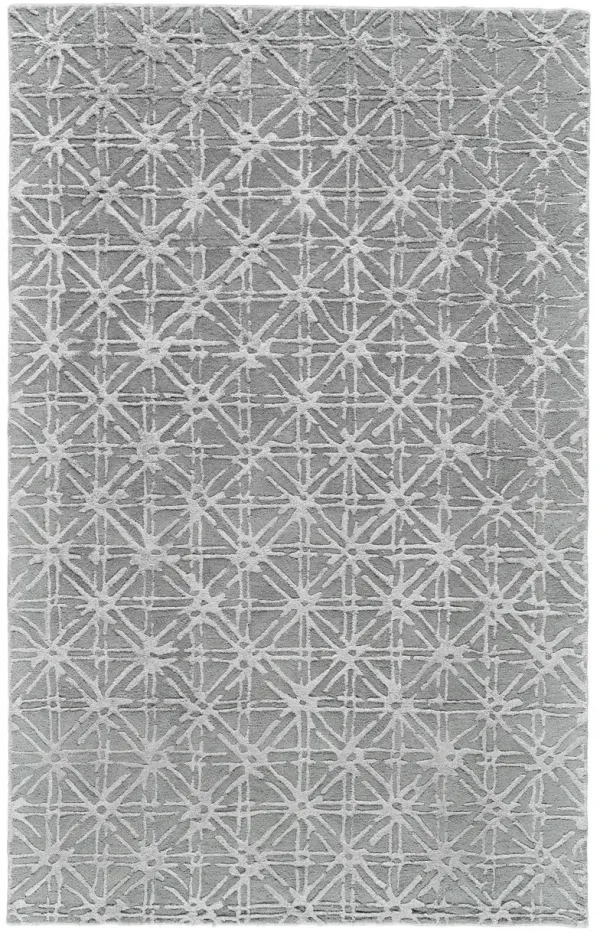 8' x 11' Wool Abstract Tufted Handmade Area Rug - Gray And Silver