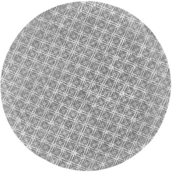 10' Round Wool Abstract Tufted Handmade Area Rug - Gray And Silver