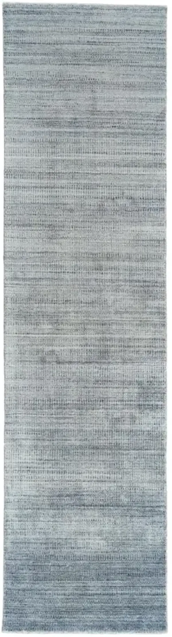 10' Ombre Hand Woven Runner Rug - Blue And Gray