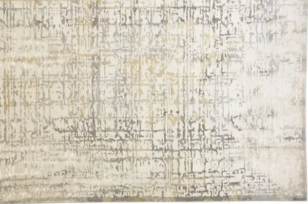 1.7' x 2.8' Abstract Stain Resistant Area Rug - Ivory And Gray