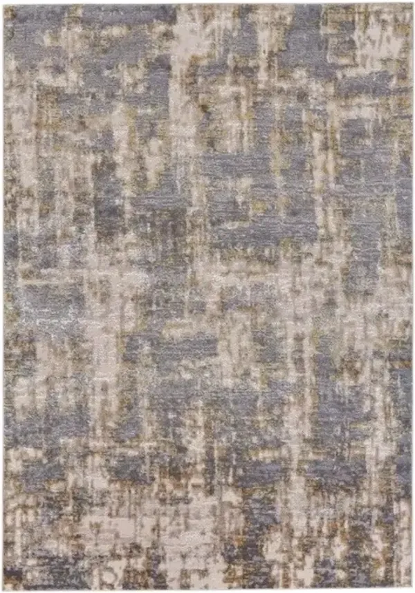 12' x 15' Abstract Area Rug - Gray And Gold