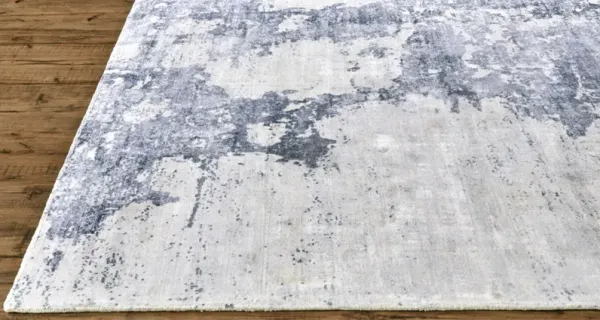 8' x 10' Abstract Hand Woven Area Rug - Blue Gray And Ivory