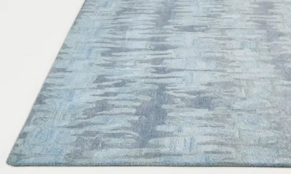 5' x 8' Abstract Tufted Handmade Area Rug - Blue Green And Gray