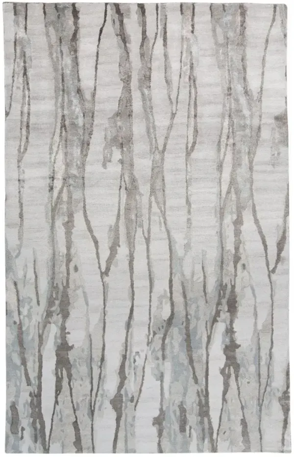 2' x 3' Abstract Tufted Handmade Area Rug - Taupe Ivory And Gray
