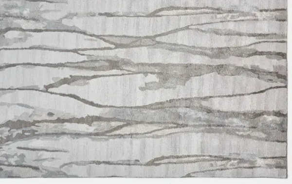 8' x 10' Abstract Tufted Handmade Area Rug - Taupe Ivory And Gray