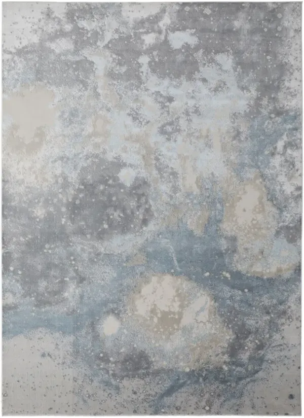 3.9' x 6' Abstract Area Rug - Blue