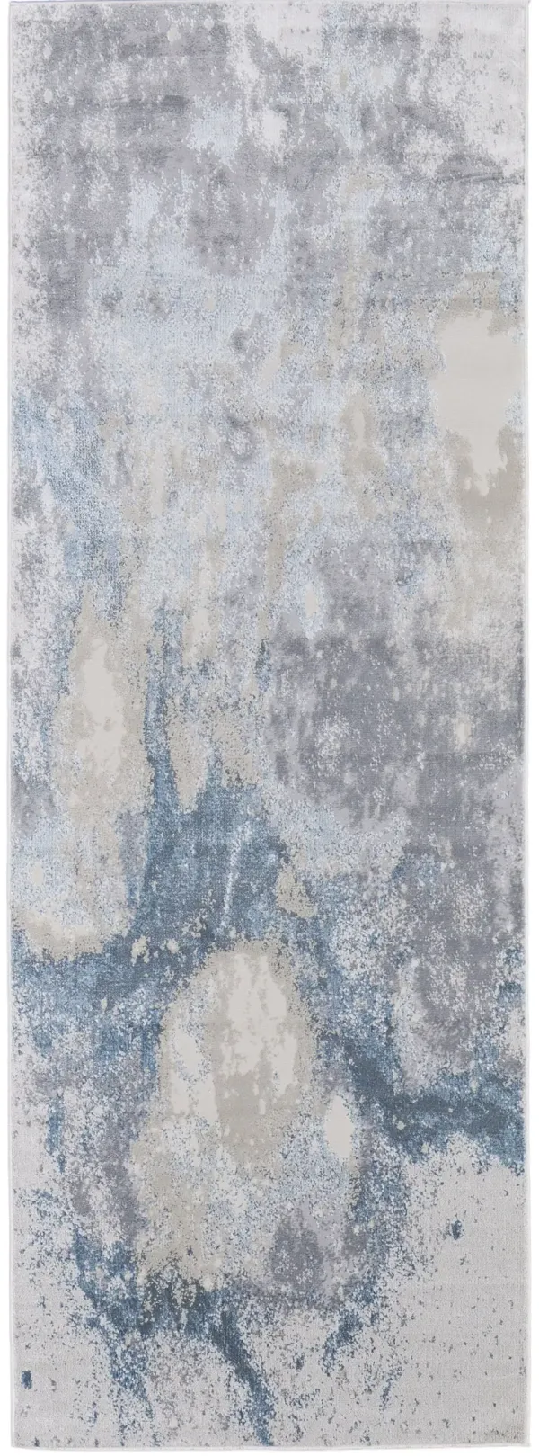 8' Abstract Runner Rug - Blue
