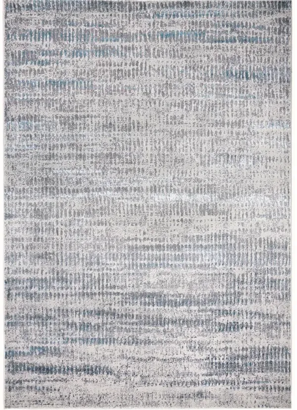 10' x 13' Abstract Stain Resistant Area Rug - Blue Gray And Ivory
