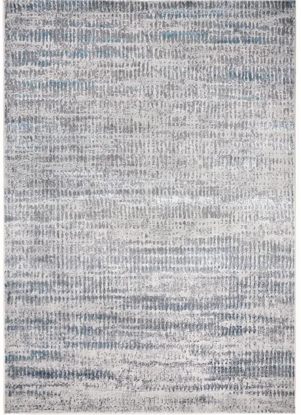12' x 15' Abstract Stain Resistant Area Rug - Blue Gray And Ivory