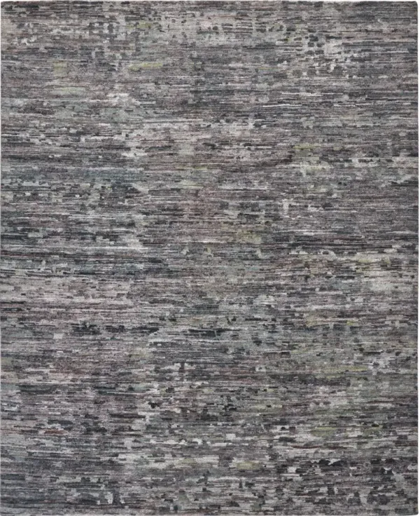 10' x 13' Wool Abstract Hand Knotted Area Rug - Blue And Gray