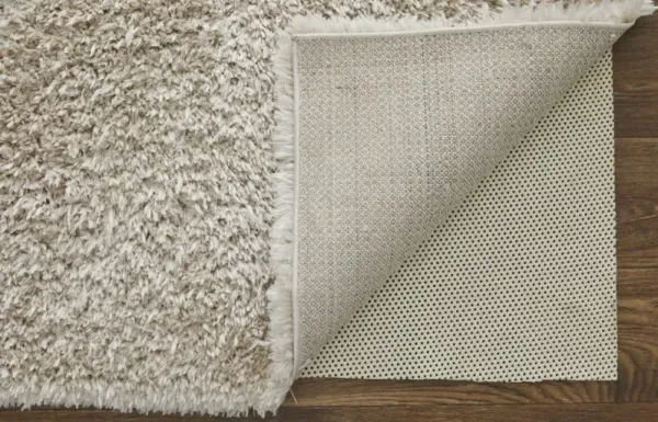 4' x 6' Shag Power Loom Stain Resistant Area Rug - Ivory