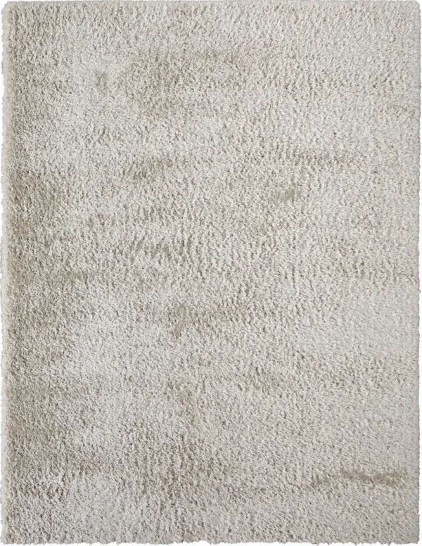 9' x 12' Shag Power Loom Stain Resistant Area Rug - Ivory