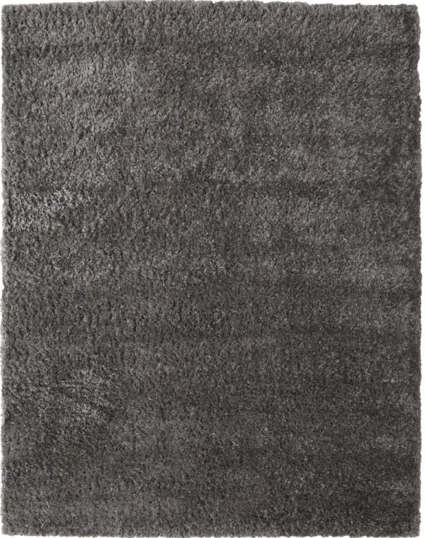 8' x 10' Shag Power Loom Stain Resistant Area Rug - Gray