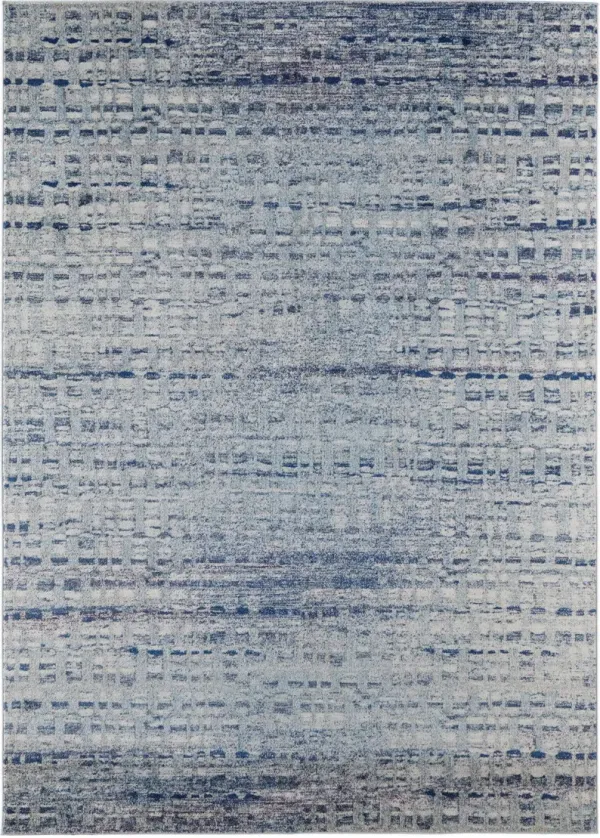 10' x 14' Abstract Power Loom Stain Resistant Area Rug - Ivory And Blue