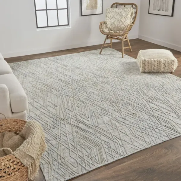 10' x 14' Abstract Hand Woven Area Rug - Gray And Blue