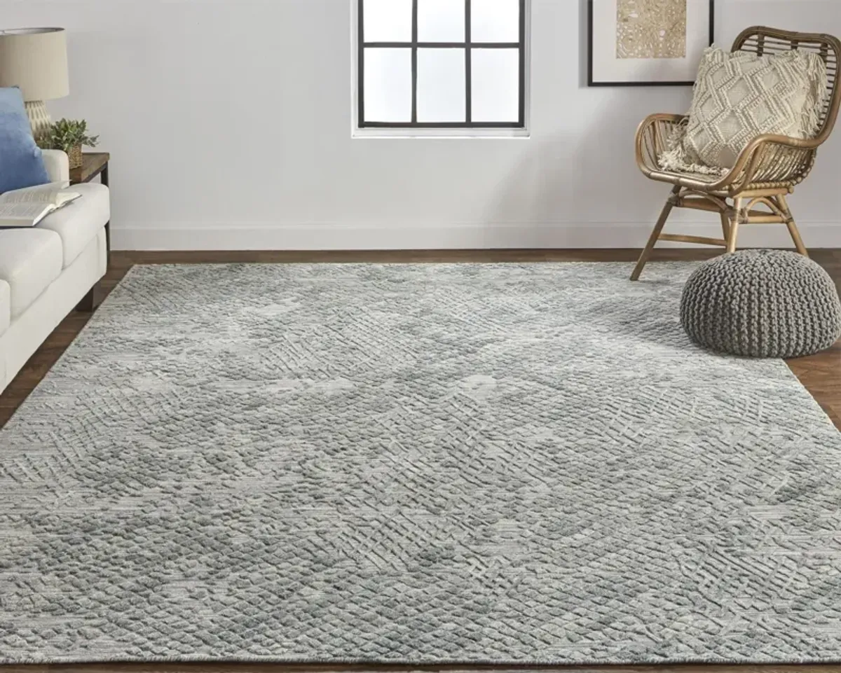 10' x 14' Abstract Hand Woven Area Rug - Gray