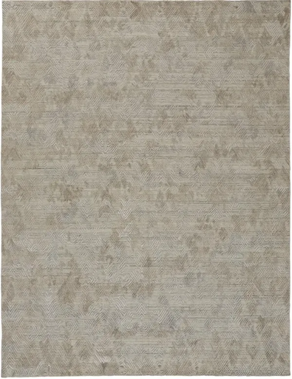 4' x 6' Abstract Hand Woven Area Rug - Gray And Taupe