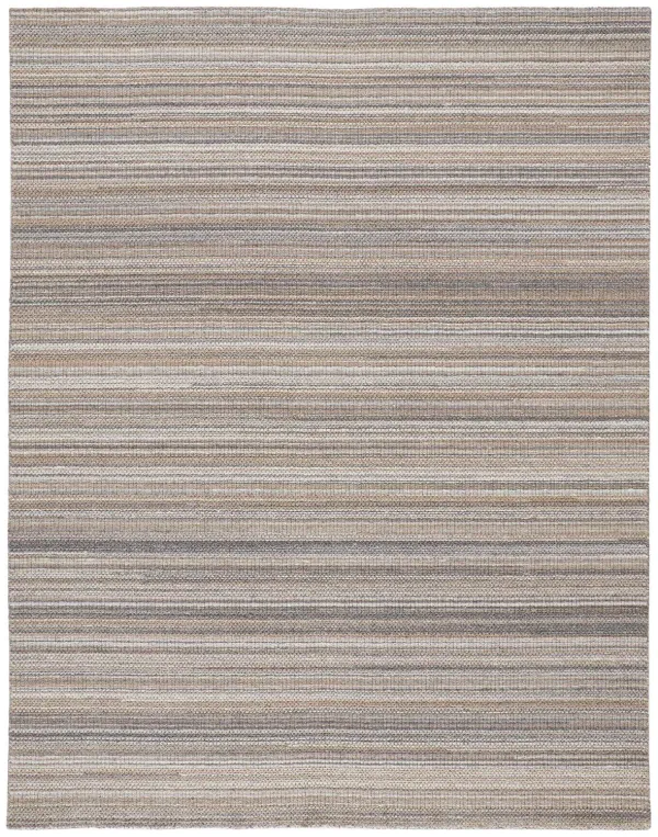 8' x 10' Wool Hand Woven Stain Resistant Area Rug - Brown And Taupe