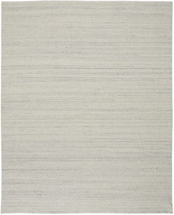 5' x 8' Wool Hand Woven Stain Resistant Area Rug - Ivory And Gray