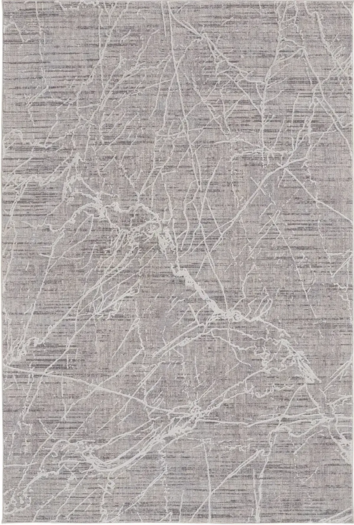 5' x 8' Abstract Power Loom Distressed Stain Resistant Area Rug - Taupe And Gray