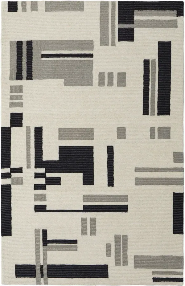 12' x 15' Wool Abstract Tufted Handmade Area Rug - Ivory And Taupe