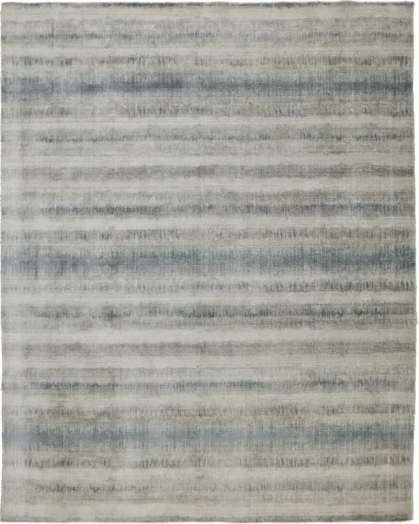 2' x 3' Abstract Hand Woven Area Rug - Gray Blue And Green