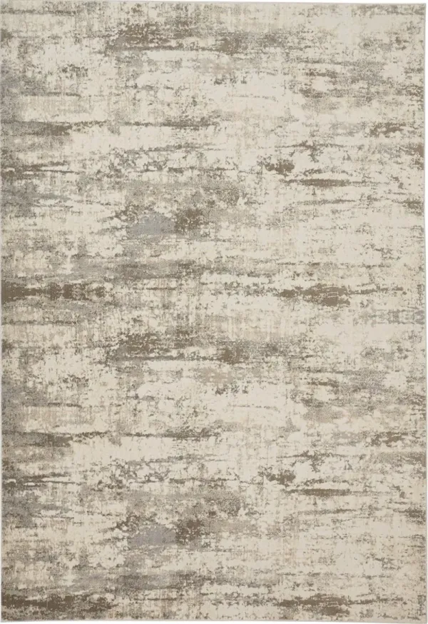12' x 15' Abstract Area Rug - Ivory And Brown