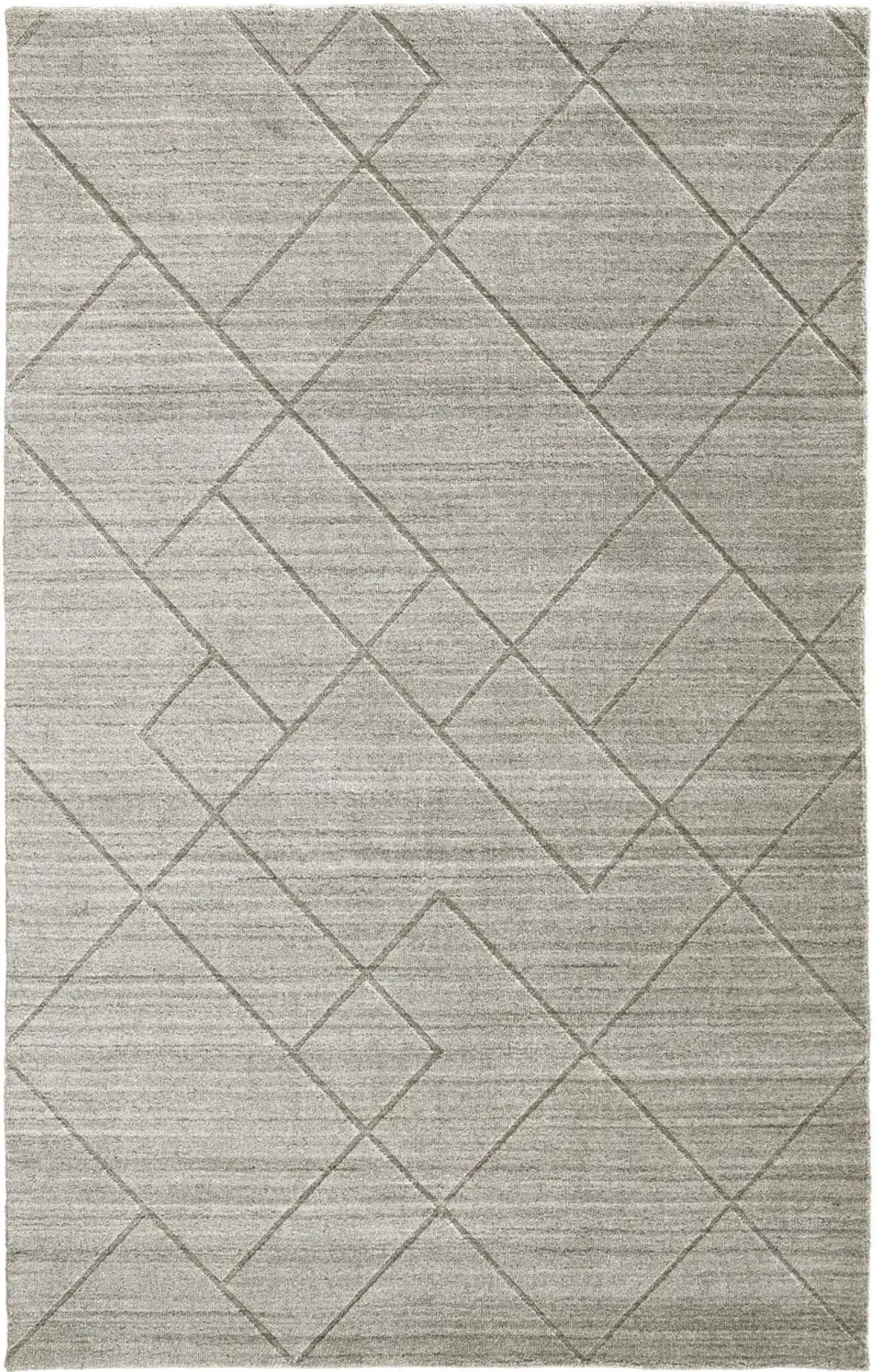 12' x 15' Striped Hand Woven Area Rug - Ivory And Silver