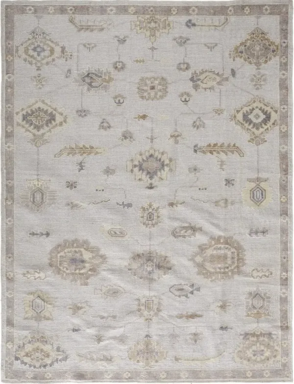 5' x 8' Floral Hand Knotted Area Rug - Orange And Ivory