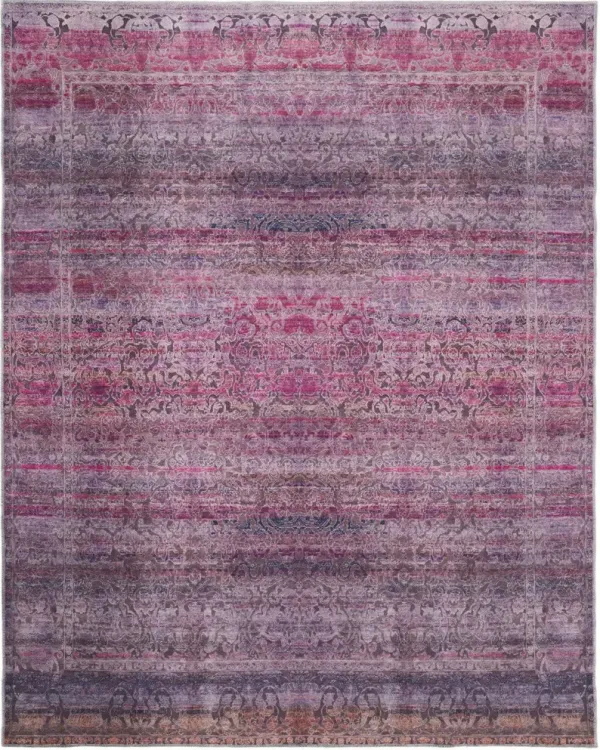 2' x 3' Floral Power Loom Area Rug - Pink And Purple