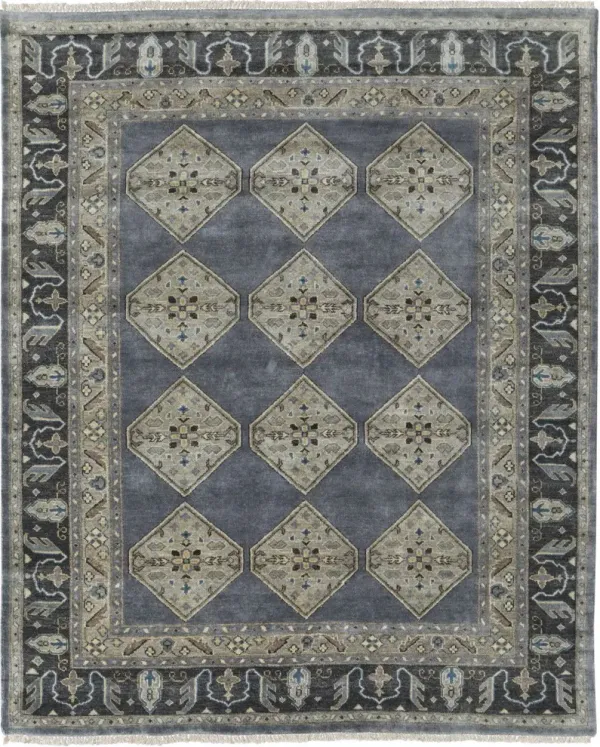 2' x 3' Wool Floral Hand Knotted Area Rug - Ivory And Gray