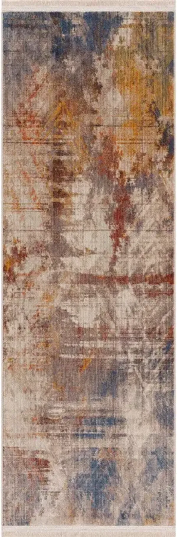 2' x 6' Abstract Distressed Runner Rug - Gray