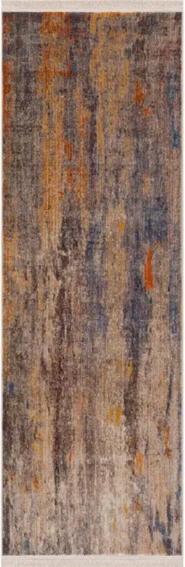 2' x 6' Abstract Distressed Runner Rug - Beige