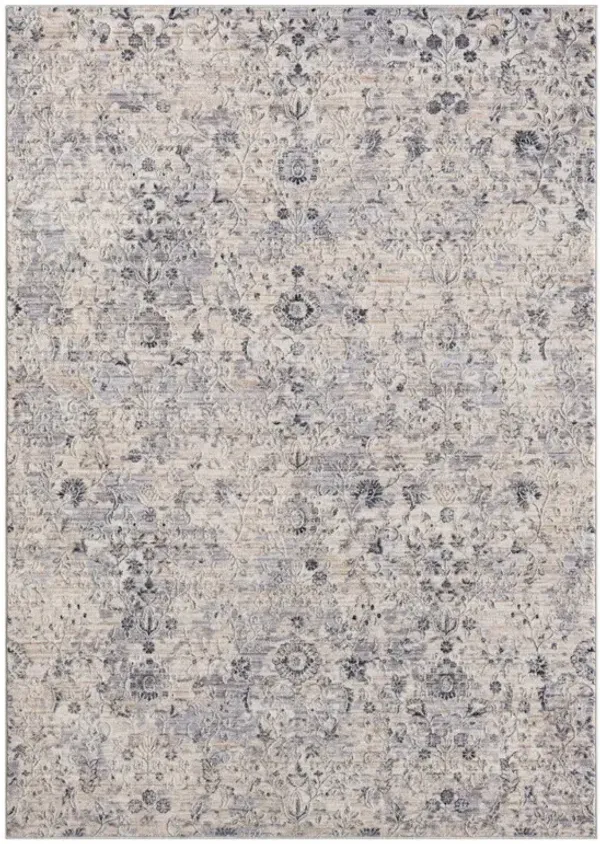 2' x 3' Floral Area Rug - Gray
