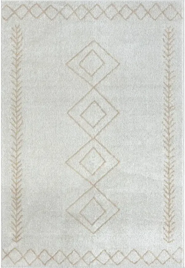 7.8' x 9.8' Diamond Area Rug - Cream