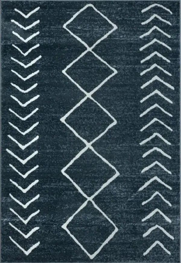 5' x 7' Diamond Area Rug - Blue