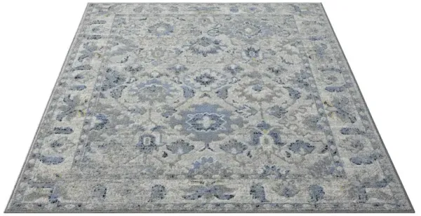 8' x 10' Floral Area Rug - Blue
