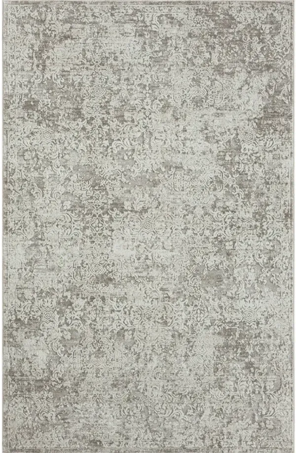 10' x 14' Abstract Distressed Polyester Area Rug - Gray