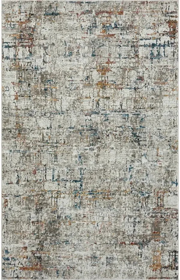 5' x 7.9' Abstract Distressed Area Rug - Gray